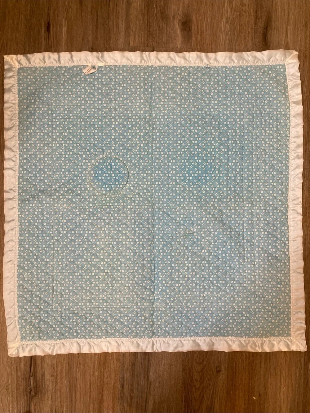Vintage 1983 Fisher Price Baby Play Mat Activity Blanket Satin Trim  27x28